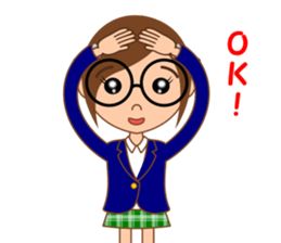 Eyeglasses girl sticker #15832924