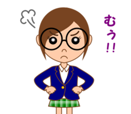 Eyeglasses girl sticker #15832926
