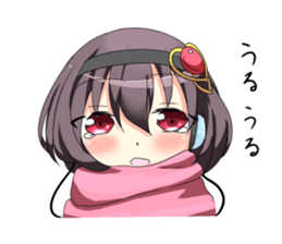 A muffler and a girl sticker #15834466