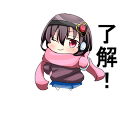 A muffler and a girl sticker #15834468