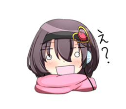 A muffler and a girl sticker #15834469