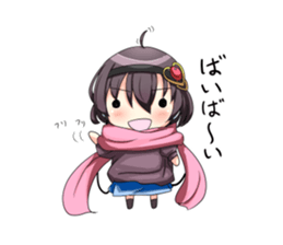 A muffler and a girl sticker #15834472