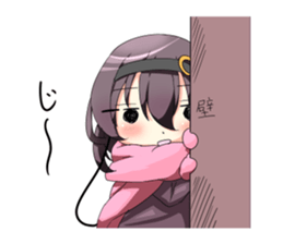 A muffler and a girl sticker #15834473