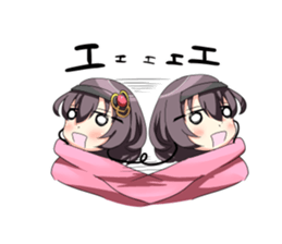 A muffler and a girl sticker #15834474