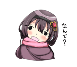 A muffler and a girl sticker #15834475
