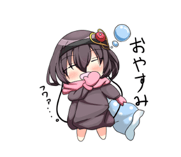 A muffler and a girl sticker #15834477