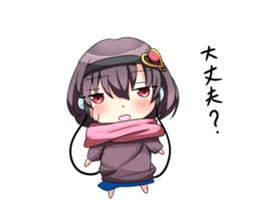 A muffler and a girl sticker #15834479