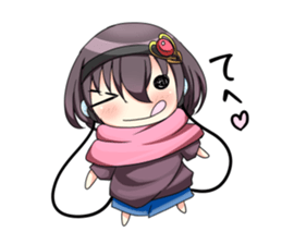 A muffler and a girl sticker #15834480