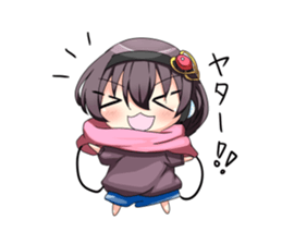 A muffler and a girl sticker #15834481
