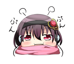 A muffler and a girl sticker #15834482