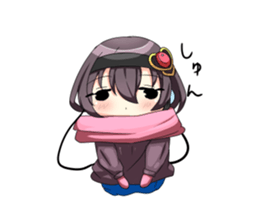A muffler and a girl sticker #15834483