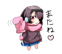A muffler and a girl sticker #15834484
