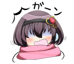 A muffler and a girl sticker #15834485