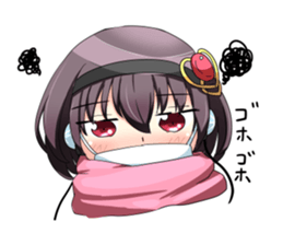 A muffler and a girl sticker #15834488