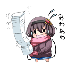 A muffler and a girl sticker #15834489