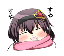 A muffler and a girl sticker #15834492