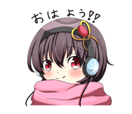 A muffler and a girl sticker #15834493