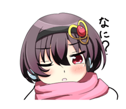 A muffler and a girl sticker #15834494