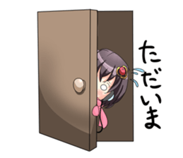 A muffler and a girl sticker #15834498