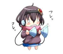 A muffler and a girl sticker #15834500