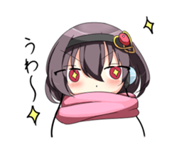 A muffler and a girl sticker #15834502