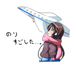 A muffler and a girl sticker #15834503