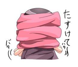 A muffler and a girl sticker #15834504