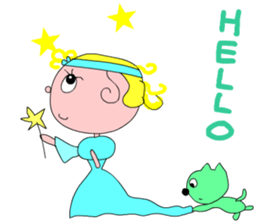 Princess and cat sticker #15836202