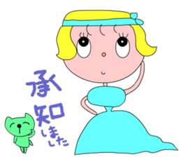 Princess and cat sticker #15836206