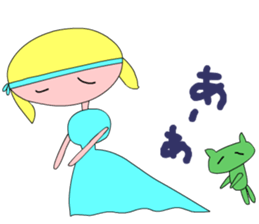 Princess and cat sticker #15836222