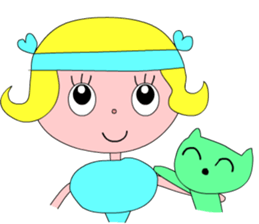 Princess and cat sticker #15836223