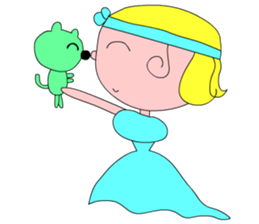 Princess and cat sticker #15836224