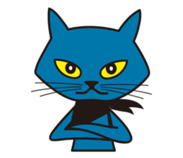 Rock Blue Cat - only expression, no text sticker #15839754