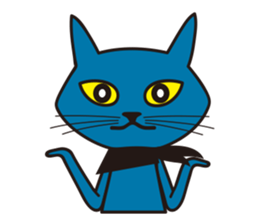 Rock Blue Cat - only expression, no text sticker #15839755