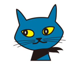 Rock Blue Cat - only expression, no text sticker #15839756