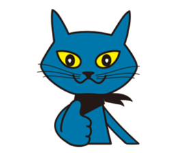 Rock Blue Cat - only expression, no text sticker #15839760