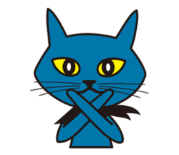 Rock Blue Cat - only expression, no text sticker #15839761