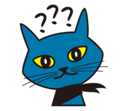 Rock Blue Cat - only expression, no text sticker #15839765