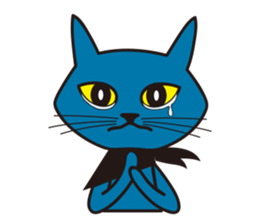 Rock Blue Cat - only expression, no text sticker #15839768
