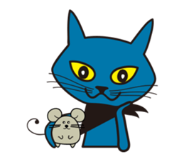 Rock Blue Cat - only expression, no text sticker #15839772