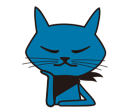 Rock Blue Cat - only expression, no text sticker #15839773