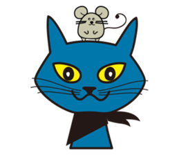 Rock Blue Cat - only expression, no text sticker #15839774