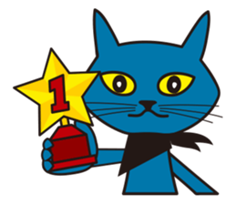 Rock Blue Cat - only expression, no text sticker #15839776