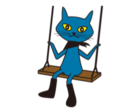 Rock Blue Cat - only expression, no text sticker #15839778