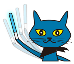 Rock Blue Cat - only expression, no text sticker #15839779