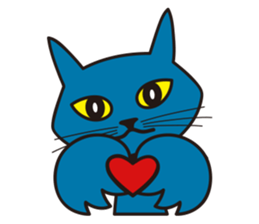 Rock Blue Cat - only expression, no text sticker #15839780