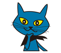 Rock Blue Cat - only expression, no text sticker #15839781