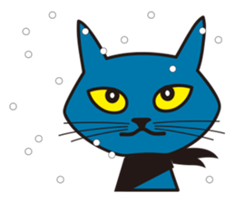 Rock Blue Cat - only expression, no text sticker #15839782