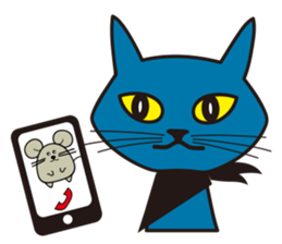 Rock Blue Cat - only expression, no text sticker #15839784