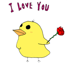 Handwritten Cute Bird Sticker sticker #15840964